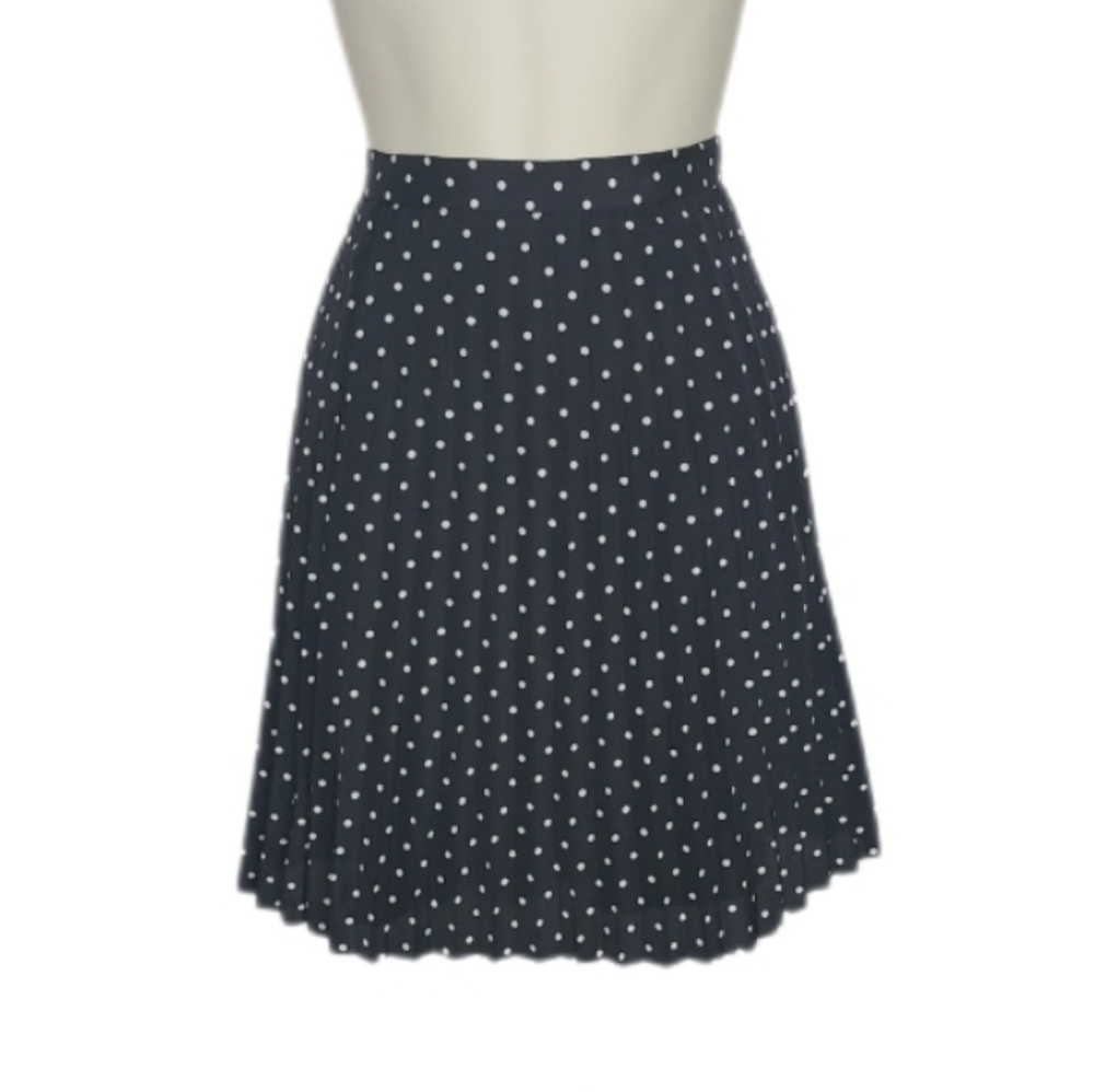 J. Crew Polka Dot Pleated Accordian Black Size 2